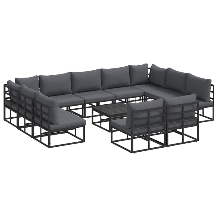 Set de canapele pentru grădină 12 pcs Negru 70 x 70 x 32 cm - WALTI WALTI