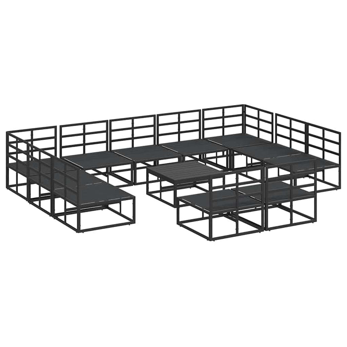 Set de canapele pentru grădină 12 pcs Negru 70 x 70 x 32 cm - WALTI WALTI