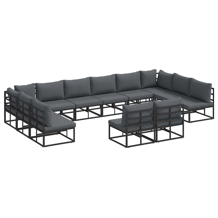 Set de canapele pentru grădină 12 pcs Negru 423 x 211.5 x 71 cm - WALTI WALTI