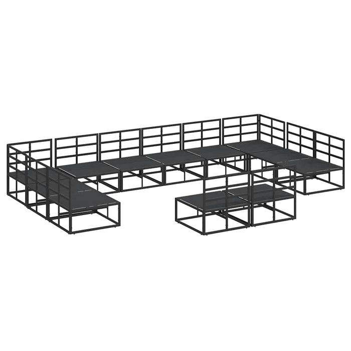 Set de canapele pentru grădină 12 pcs Negru 423 x 211.5 x 71 cm - WALTI WALTI