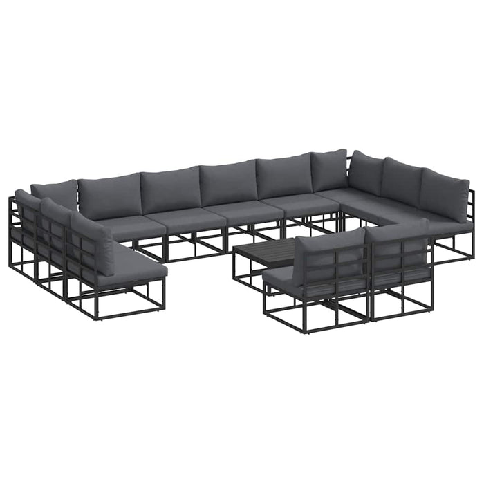 Set de canapele pentru grădină 13 pcs Negru 70 x 70 x 32 cm - WALTI WALTI