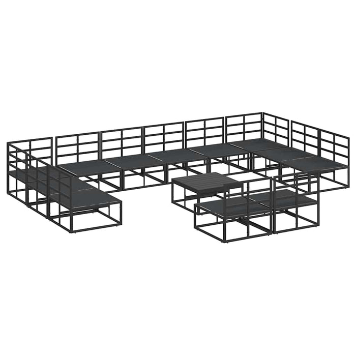 Set de canapele pentru grădină 13 pcs Negru 70 x 70 x 32 cm - WALTI WALTI