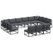 Set de canapele pentru grădină cu pernă cu pernă 13 pcs Negru Aluminiu - WALTI WALTI