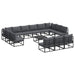 Set de canapele pentru grădină cu pernă cu pernă 14 pcs Negru Aluminiu - WALTI WALTI