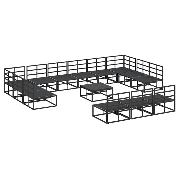 Set de canapele pentru grădină cu pernă cu pernă 14 pcs Negru Aluminiu - WALTI WALTI