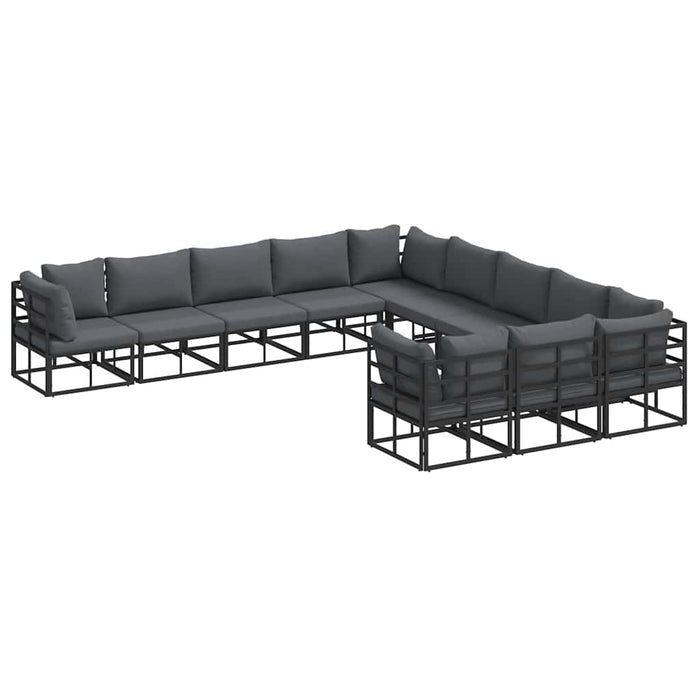 Set de canapele pentru grădină 11 pcs Negru 70 x 70 x 32 cm - WALTI WALTI