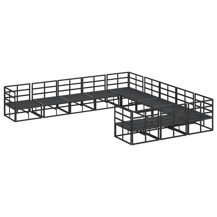 Set de canapele pentru grădină 11 pcs Negru 70 x 70 x 32 cm - WALTI WALTI