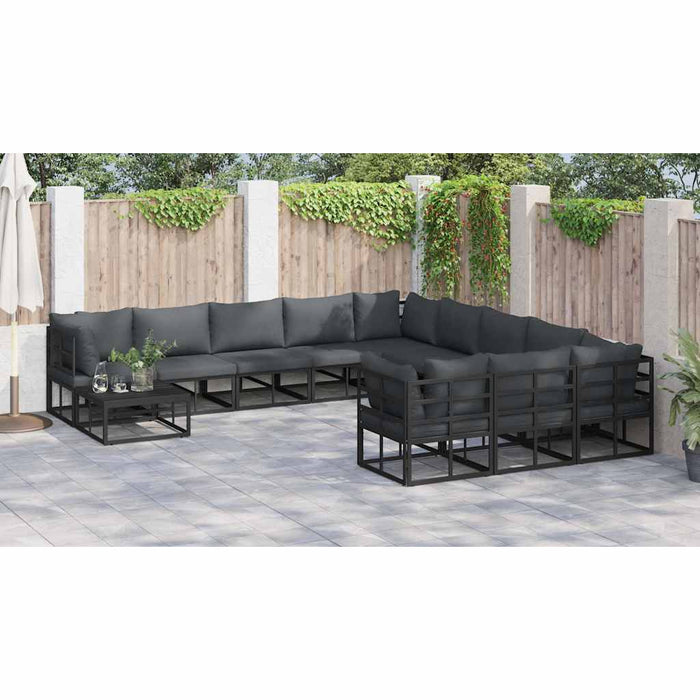 Set de canapele pentru grădină 12 pcs Negru 70 x 70 x 32 cm - WALTI WALTI