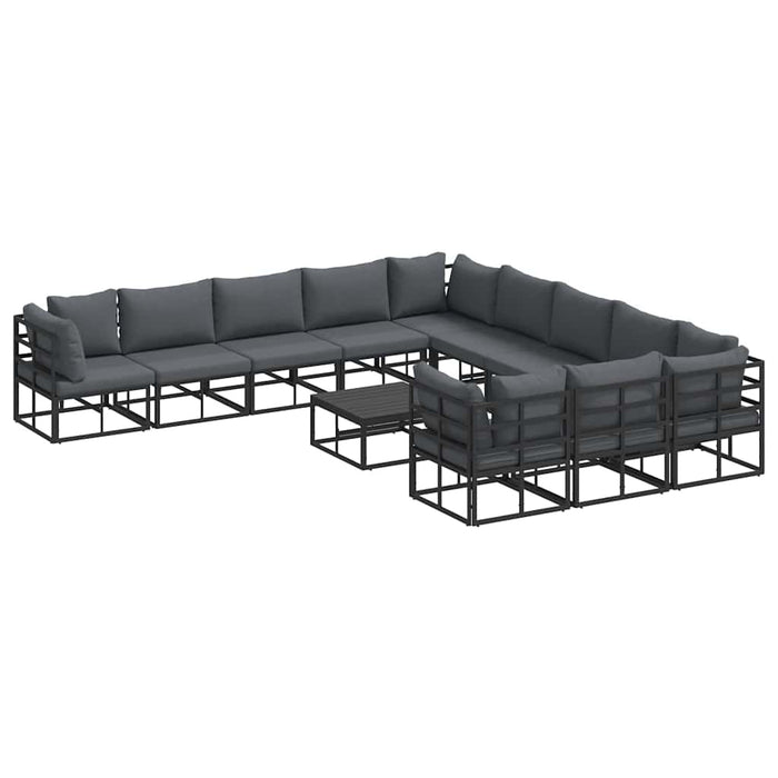 Set de canapele pentru grădină 12 pcs Negru 70 x 70 x 32 cm - WALTI WALTI