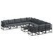 Set de canapele pentru grădină 12 pcs Negru 70 x 70 x 32 cm - WALTI WALTI