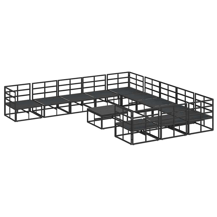Set de canapele pentru grădină 12 pcs Negru 70 x 70 x 32 cm - WALTI WALTI