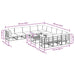 Set de canapele pentru grădină 12 pcs Negru 70 x 70 x 32 cm - WALTI WALTI