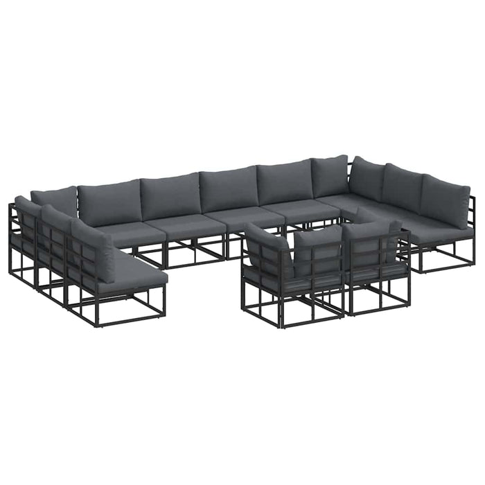 Set de canapele pentru grădină 12 pcs Negru 423 x 211.5 x 71 cm - WALTI WALTI