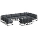 Set de canapele pentru grădină 12 pcs Negru 423 x 211.5 x 71 cm - WALTI WALTI