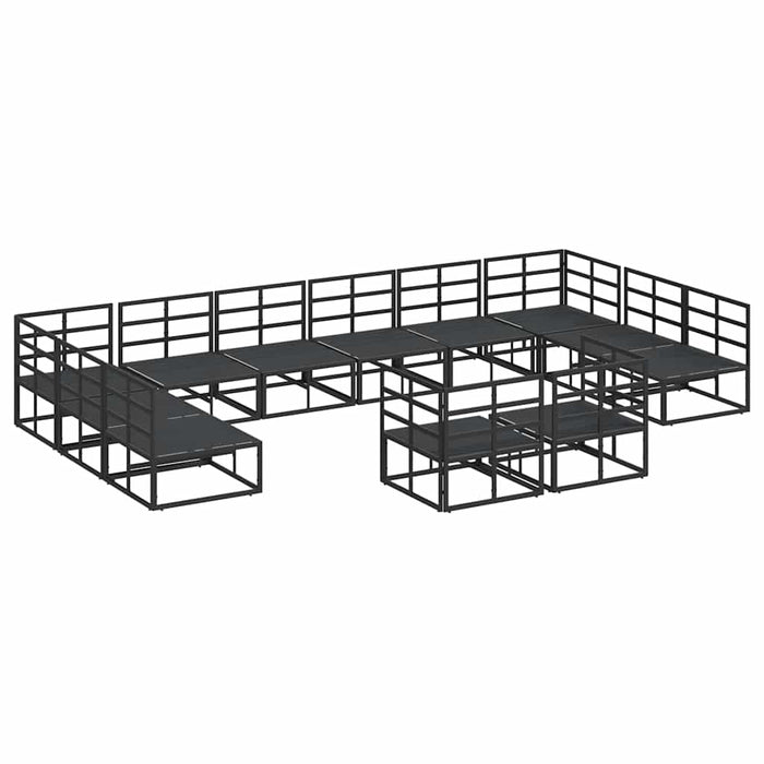 Set de canapele pentru grădină 12 pcs Negru 423 x 211.5 x 71 cm - WALTI WALTI