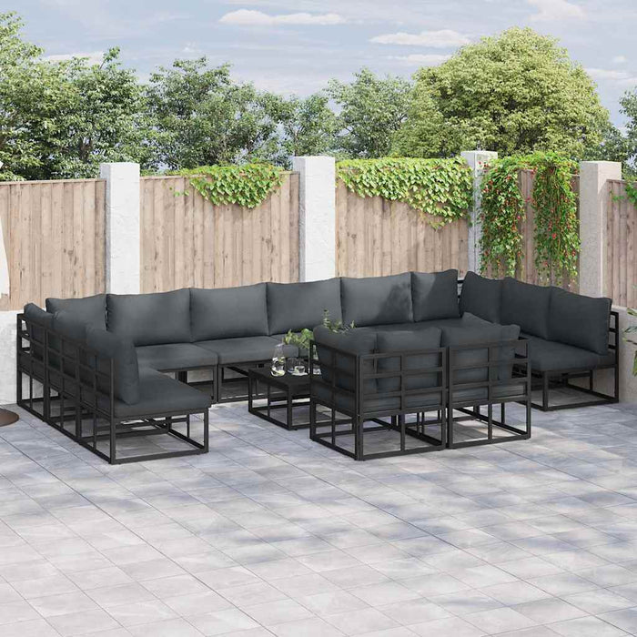 Set de canapele pentru grădină 13 pcs Negru 70 x 70 x 32 cm - WALTI WALTI