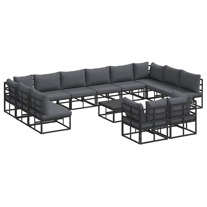 Set de canapele pentru grădină 13 pcs Negru 70 x 70 x 32 cm - WALTI WALTI