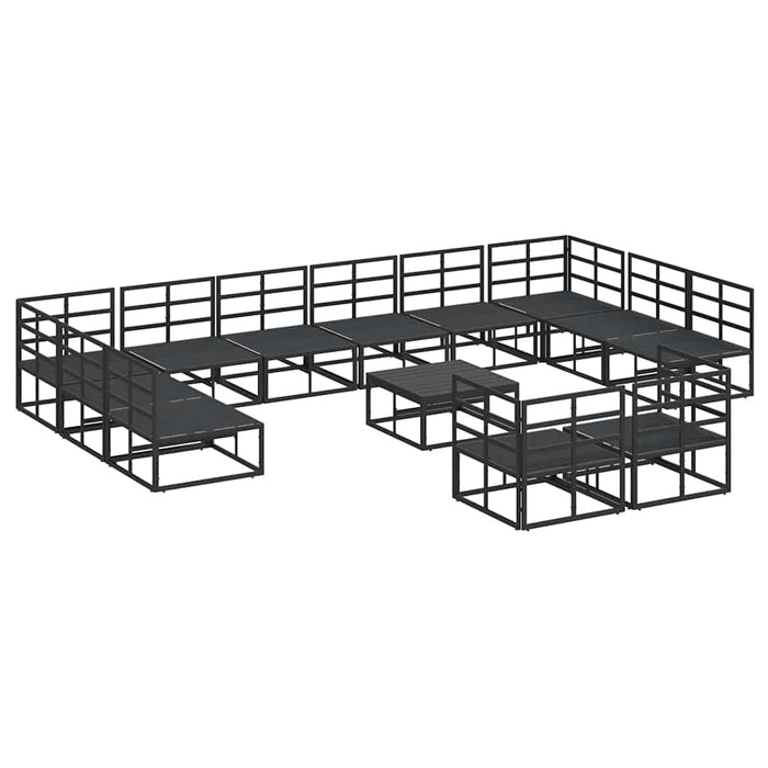 Set de canapele pentru grădină 13 pcs Negru 70 x 70 x 32 cm - WALTI WALTI