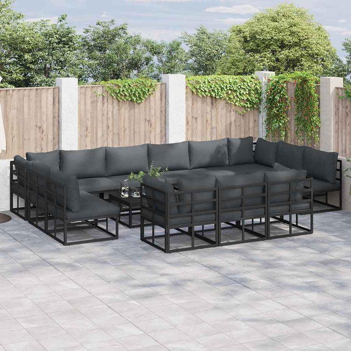 Set de canapele pentru grădină 13 pcs Negru 423 x 211.5 x 71 cm - WALTI WALTI