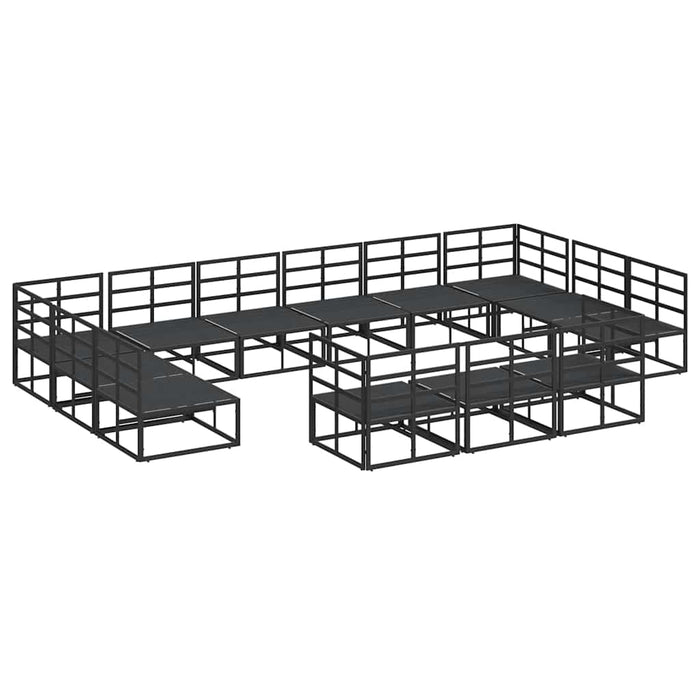 Set de canapele pentru grădină 13 pcs Negru 423 x 211.5 x 71 cm - WALTI WALTI