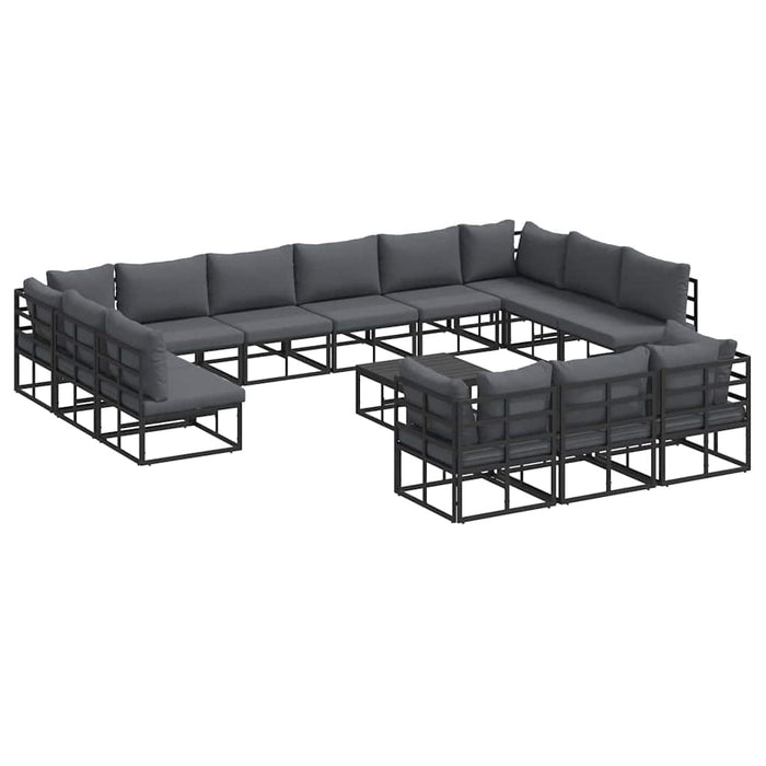 Set de canapele pentru grădină 14 pcs Negru 70 x 70 x 32 cm - WALTI WALTI