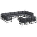 Set de canapele pentru grădină 14 pcs Negru 70 x 70 x 32 cm - WALTI WALTI
