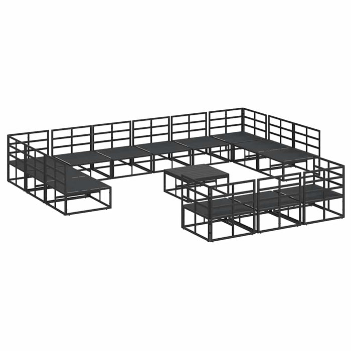 Set de canapele pentru grădină 14 pcs Negru 70 x 70 x 32 cm - WALTI WALTI