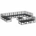 Set de canapele pentru grădină 14 pcs Negru 70 x 70 x 32 cm - WALTI WALTI