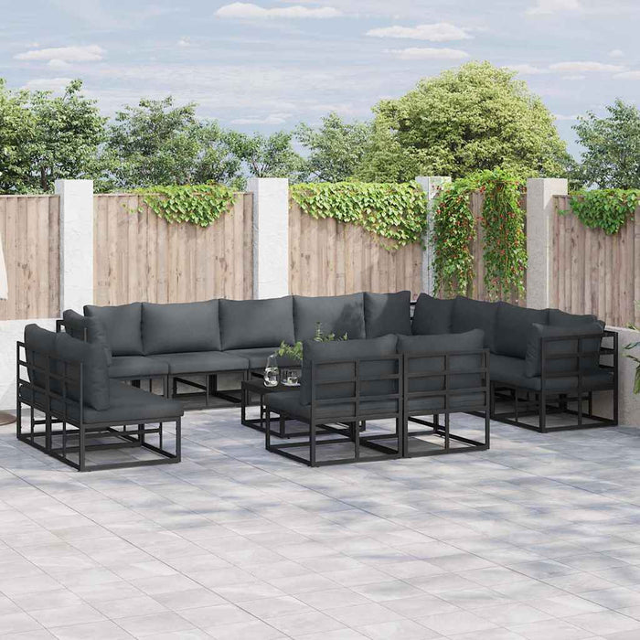 Set de canapele pentru grădină 12 pcs Negru 353 x 283 x 71 cm - WALTI WALTI