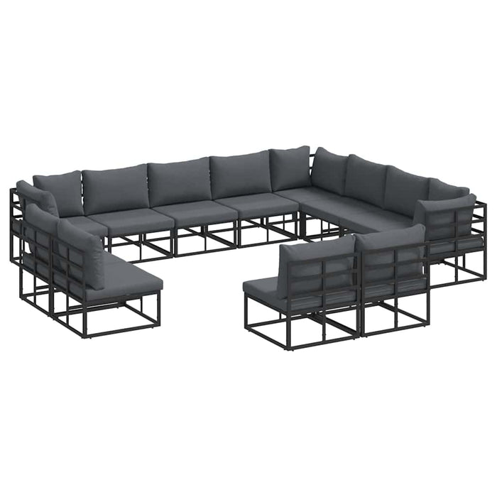 Set de canapele pentru grădină 12 pcs Negru 353 x 283 x 71 cm - WALTI WALTI