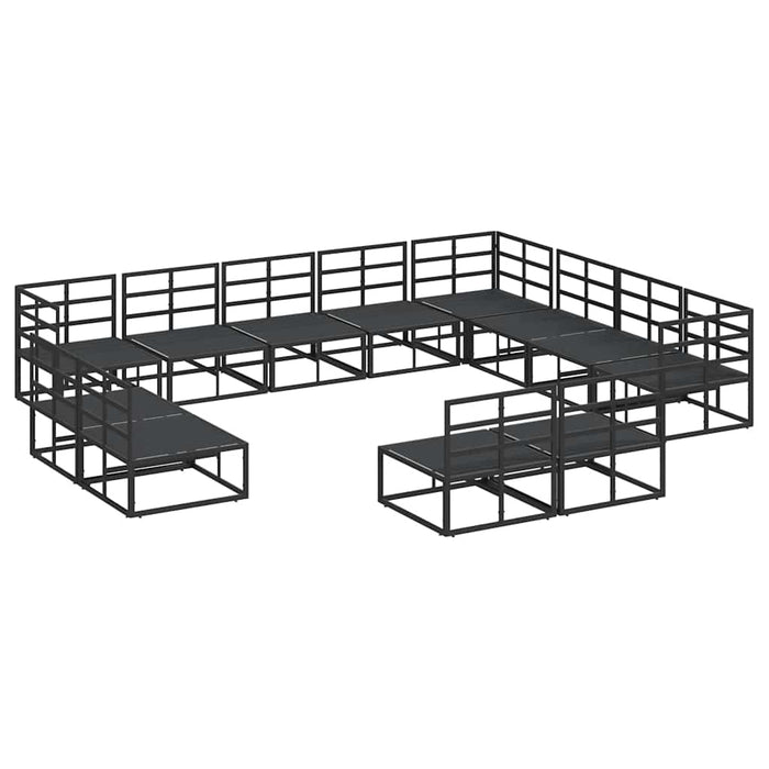 Set de canapele pentru grădină 12 pcs Negru 353 x 283 x 71 cm - WALTI WALTI