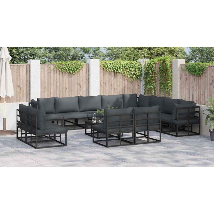 Set de canapele pentru grădină 13 pcs Negru 70 x 70 x 32 cm - WALTI WALTI
