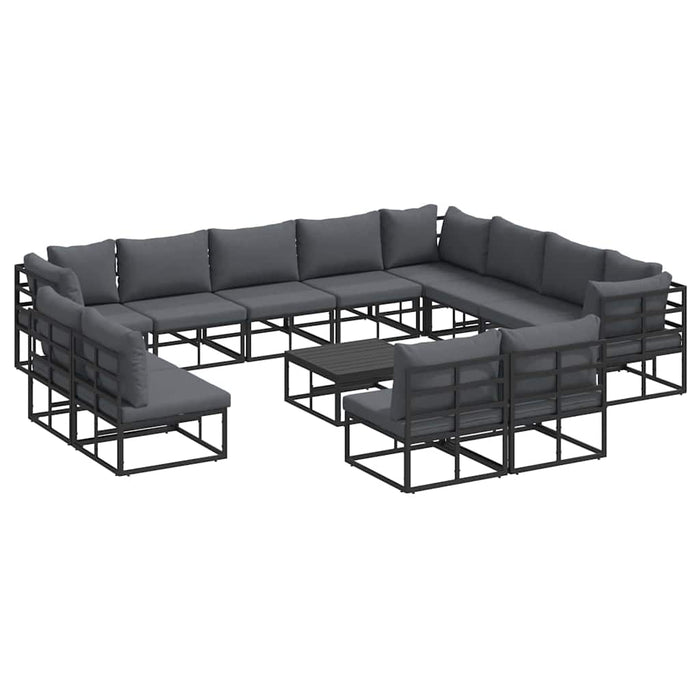 Set de canapele pentru grădină 13 pcs Negru 70 x 70 x 32 cm - WALTI WALTI