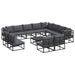 Set de canapele pentru grădină 13 pcs Negru 70 x 70 x 32 cm - WALTI WALTI