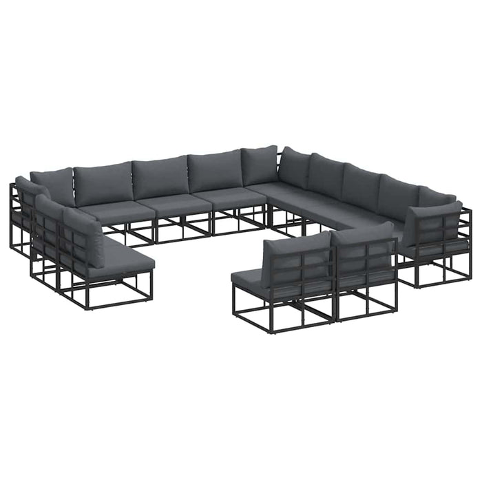 Set de canapele pentru grădină 13 pcs Negru 353 x 353 x 71 cm - WALTI WALTI