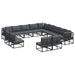 Set de canapele pentru grădină 13 pcs Negru 353 x 353 x 71 cm - WALTI WALTI