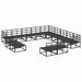 Set de canapele pentru grădină 13 pcs Negru 353 x 353 x 71 cm - WALTI WALTI