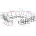 Set de canapele pentru grădină 13 pcs Negru 353 x 353 x 71 cm - WALTI WALTI