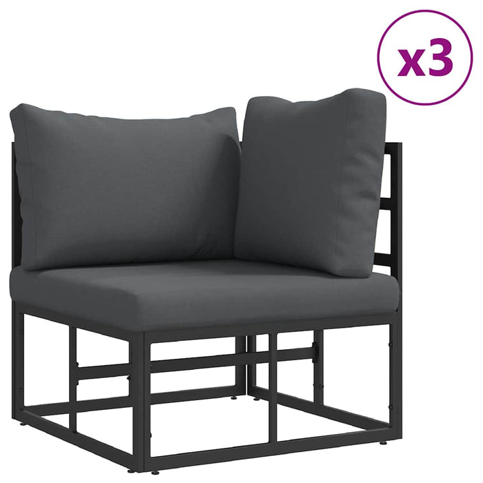 Set de canapele pentru grădină 13 pcs Negru 353 x 353 x 71 cm - WALTI WALTI