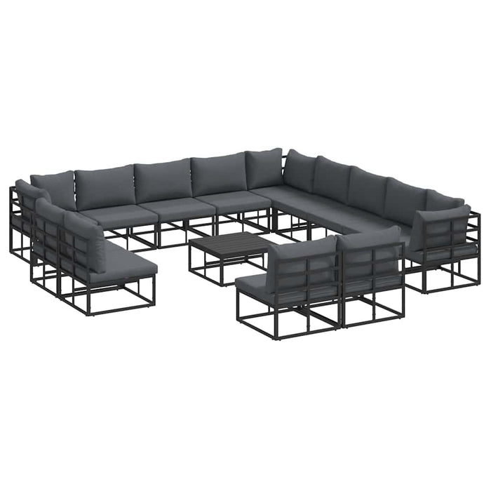 Set de canapele pentru grădină 14 pcs Negru 70 x 70 x 32 cm - WALTI WALTI