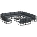 Set de canapele pentru grădină 14 pcs Negru 70 x 70 x 32 cm - WALTI WALTI