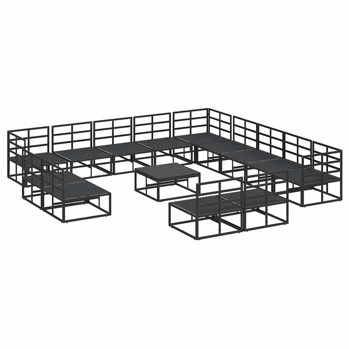 Set de canapele pentru grădină 14 pcs Negru 70 x 70 x 32 cm - WALTI WALTI
