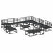 Set de canapele pentru grădină 14 pcs Negru 70 x 70 x 32 cm - WALTI WALTI