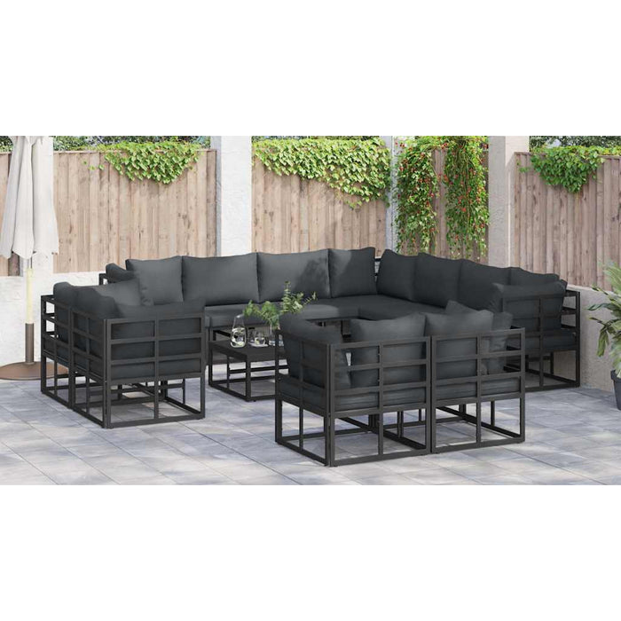 Set de canapele pentru grădină 11 pcs Negru 283 x 283 x 71 cm - WALTI WALTI