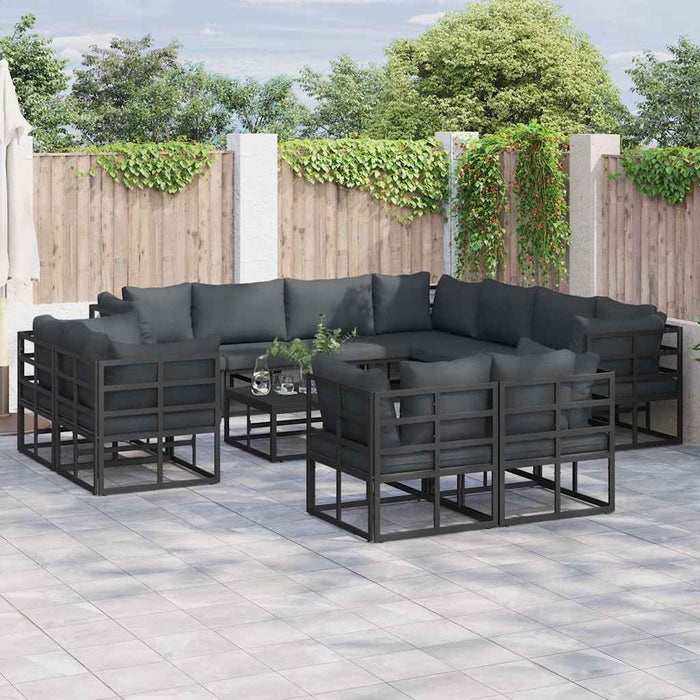 Set de canapele pentru grădină 11 pcs Negru 283 x 283 x 71 cm - WALTI WALTI