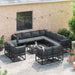Set de canapele pentru grădină 11 pcs Negru 283 x 283 x 71 cm - WALTI WALTI
