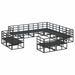 Set de canapele pentru grădină 11 pcs Negru 283 x 283 x 71 cm - WALTI WALTI