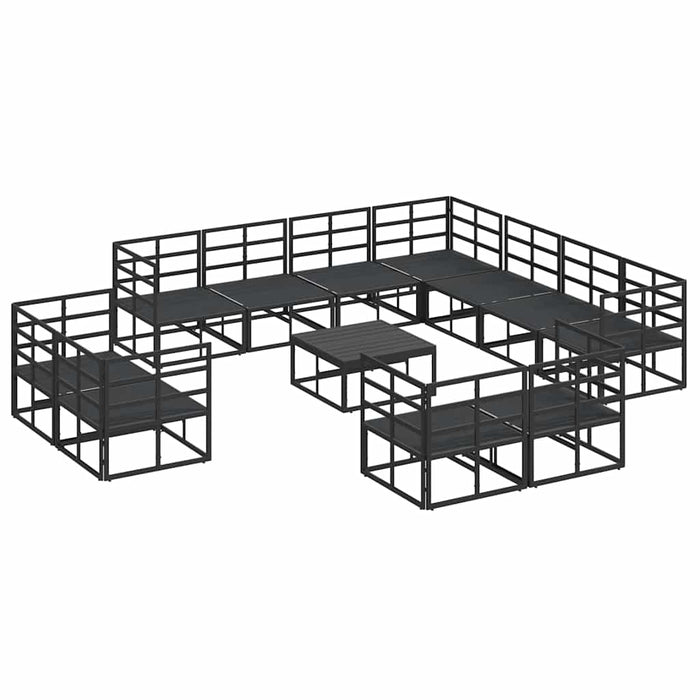 Set de canapele pentru grădină 12 pcs Negru 70 x 70 x 32 cm - WALTI WALTI