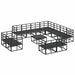 Set de canapele pentru grădină 12 pcs Negru 70 x 70 x 32 cm - WALTI WALTI