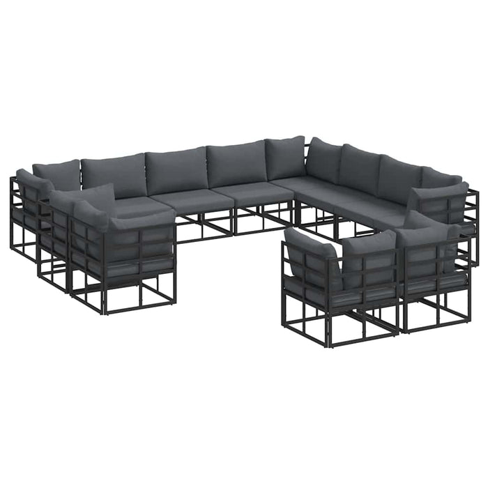 Set de canapele pentru grădină 12 pcs Negru 353 x 283 x 71 cm - WALTI WALTI